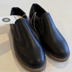 Cat and Jack Slip On Shoes Black Dress Shoes Size 12 Boys With Tags